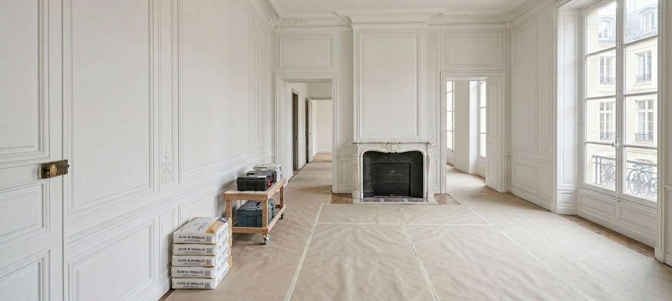 Rénovation en cours d'un appartement de Versailles