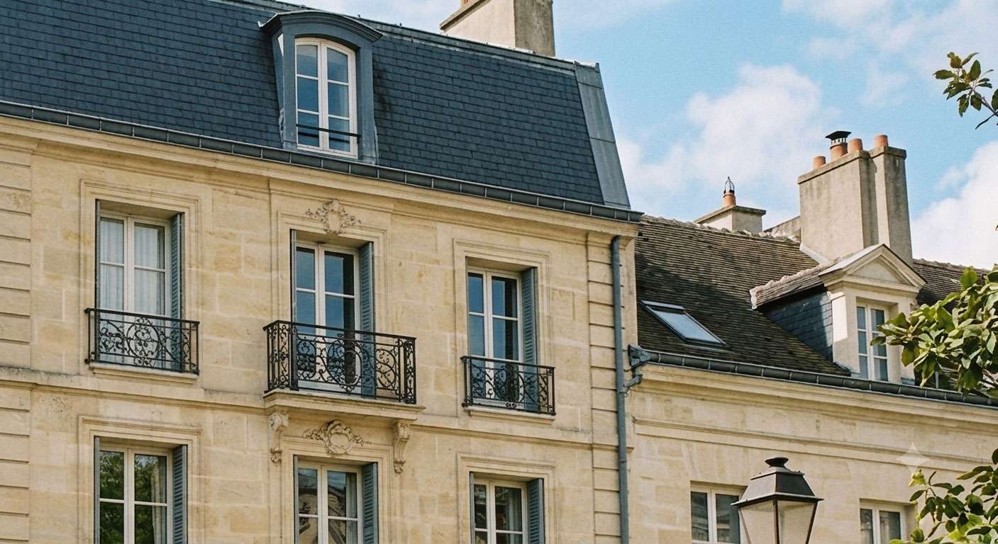 Vue d'une rue résidentielle tranquille en Ile-de-France