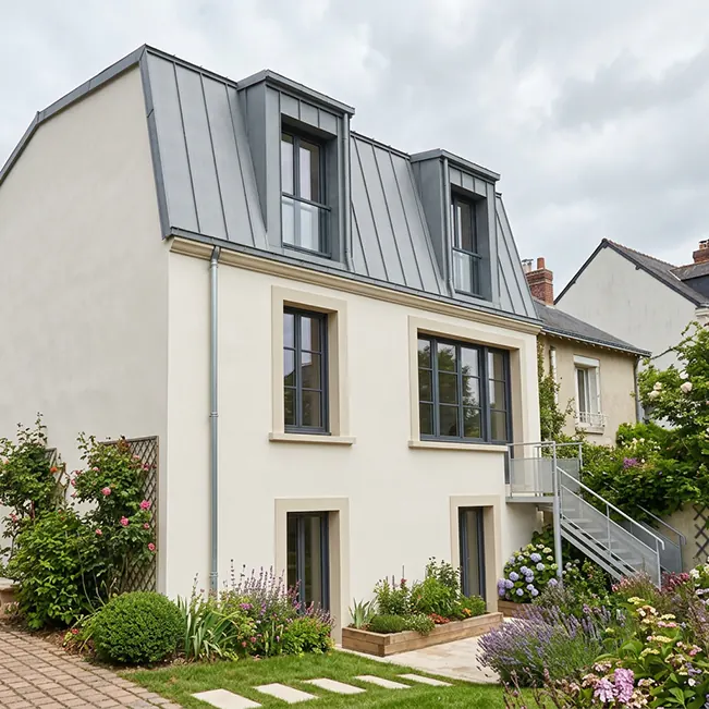 Chantier de surélévation de toiture pour la création de chambres supplémentaires à Colombes