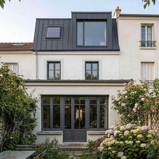 Surélévation totale d'une maison avec création d'un nouvel étage à Boulogne-Billancourt